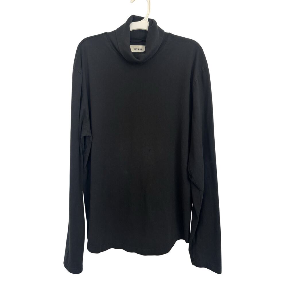 Buck Mason Black Cotton Long Sleeve Turtleneck Size Medium